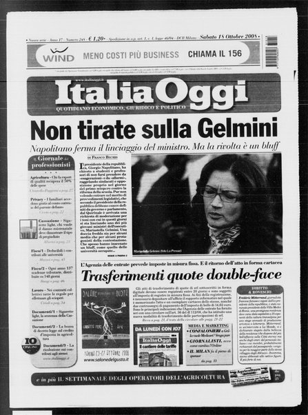 Italia oggi : quotidiano di economia finanza e politica